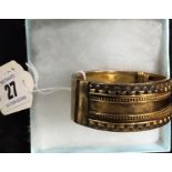 9CT GOLD BANGLE - APPROX 33.7G