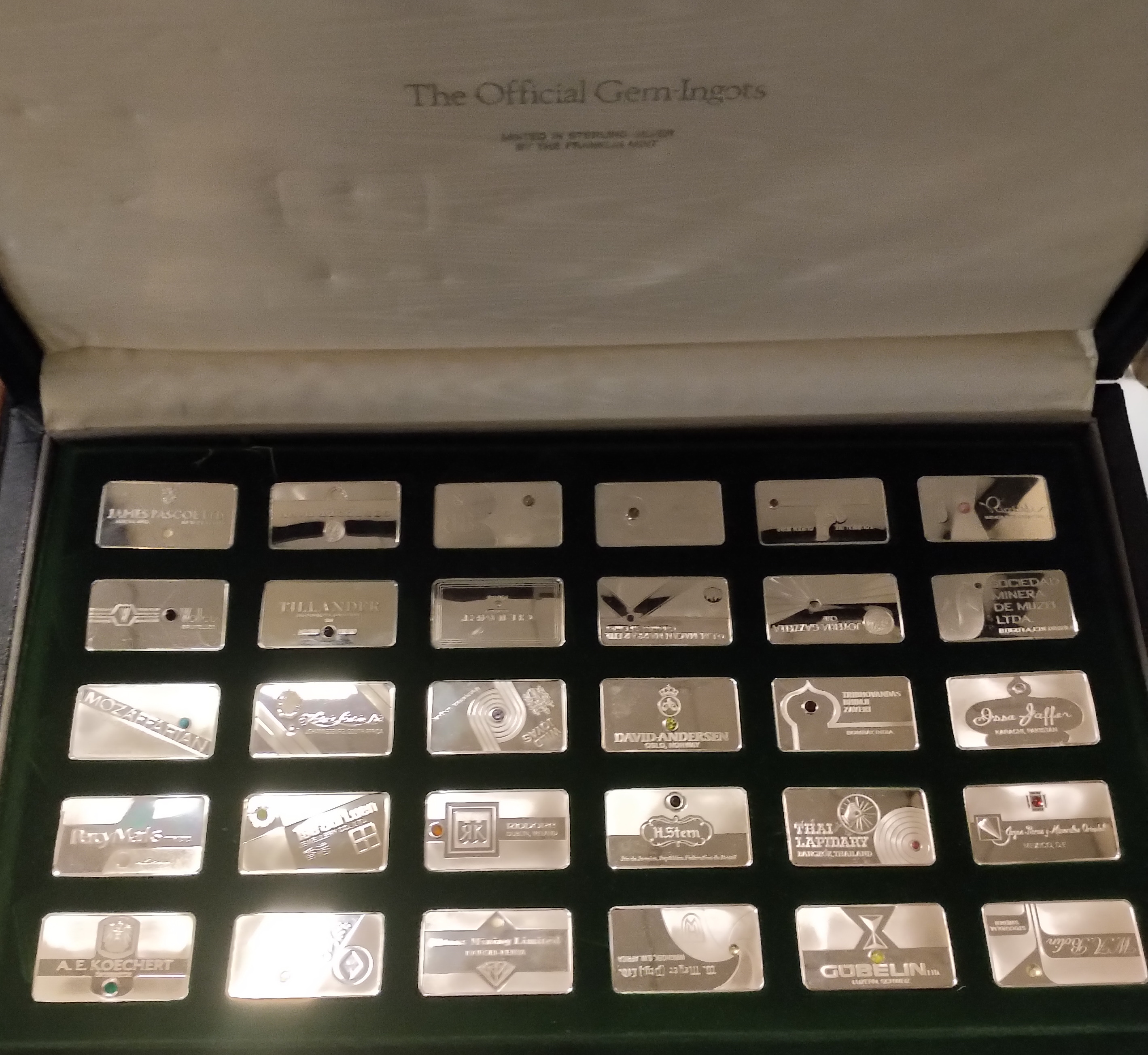 THE OFFICIAL GEM INGOTS COLLECTION STERLING SILVER WITH CERTIFICATE - APPROX. 26 ozs