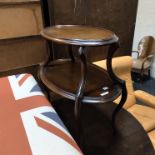 FRENCH VICTORIAN MAHOGANY 2 TIER TABLE