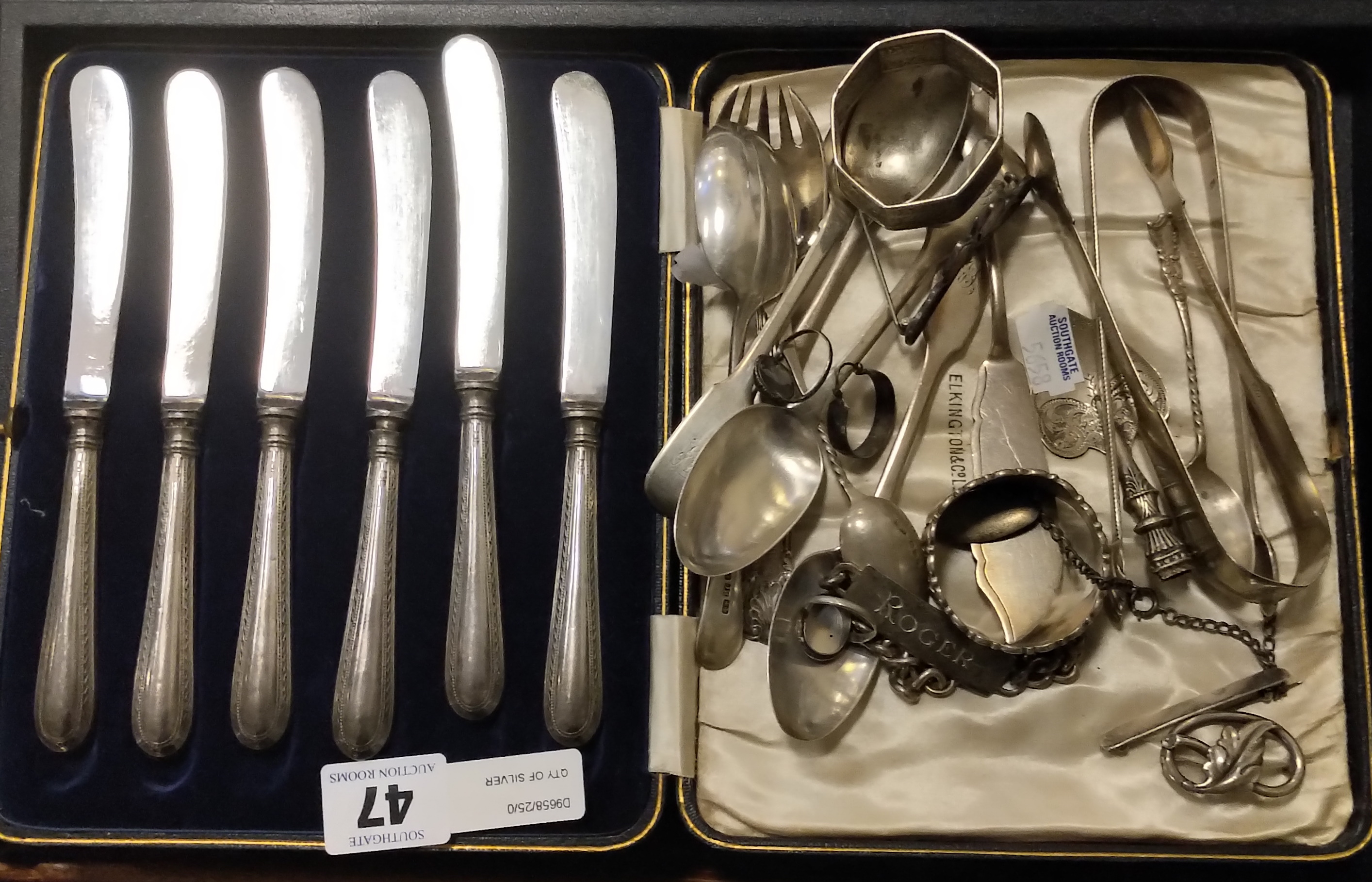 QTY OF SILVER AND SILVER HANDLED CUTLERY
