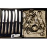 QTY OF SILVER AND SILVER HANDLED CUTLERY