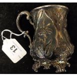 MID VICTORIAN TANKARD - HM SILVER - 140 GRAMS - APPROX 9.5 CMS (H)