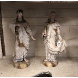 ANTHONY & CLEOPATRA FIGURINES (DAMAGED) - APPROX. 49 CMS (H)