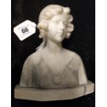 MARBLE BUST OF WOMAN - APPROX. 18 CMS (H)