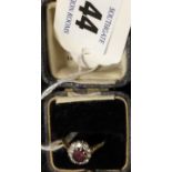 18CT GOLD RUBY & DIAMOND RING - SIZE N - APPROX. 4 GRAMS