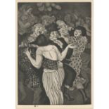 DAME LAURA KNIGHT PRINT OF PLATE III FROM DANCING ON HAMPSTEAD HEATH