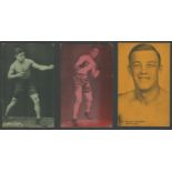 THREE 1928 CARDS FROM BOXERS EXHIBIT SERIES AL MELLO, DICK HOEYBOY FINNEGAN, BENNY BASS