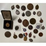SPORTS PRIZE MEDALS (29) FOR ATHLETICS, BOXING, CRICKET, DIVING, FOOTBALL, RIFLE ASSOC. ETC.