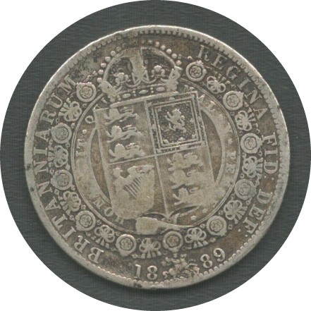 TWO 1889 HALF-CROWN QUEEN VICTORIA (2ND PORTRAIT) SILVER COINS - Image 4 of 6