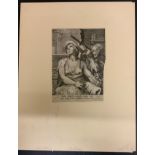 MOUNTED EARLY PRINT OF CORNELIS DREBBEL AFTER A DESIGN BY HENDRICK GOLTZIUS