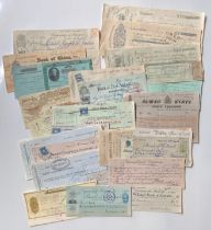 CHEQUES OF THE WORLD (26). ALL USED.