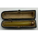 ANTIQUE 9CT GOLD MOUNTED CHEROOT WITH CASE