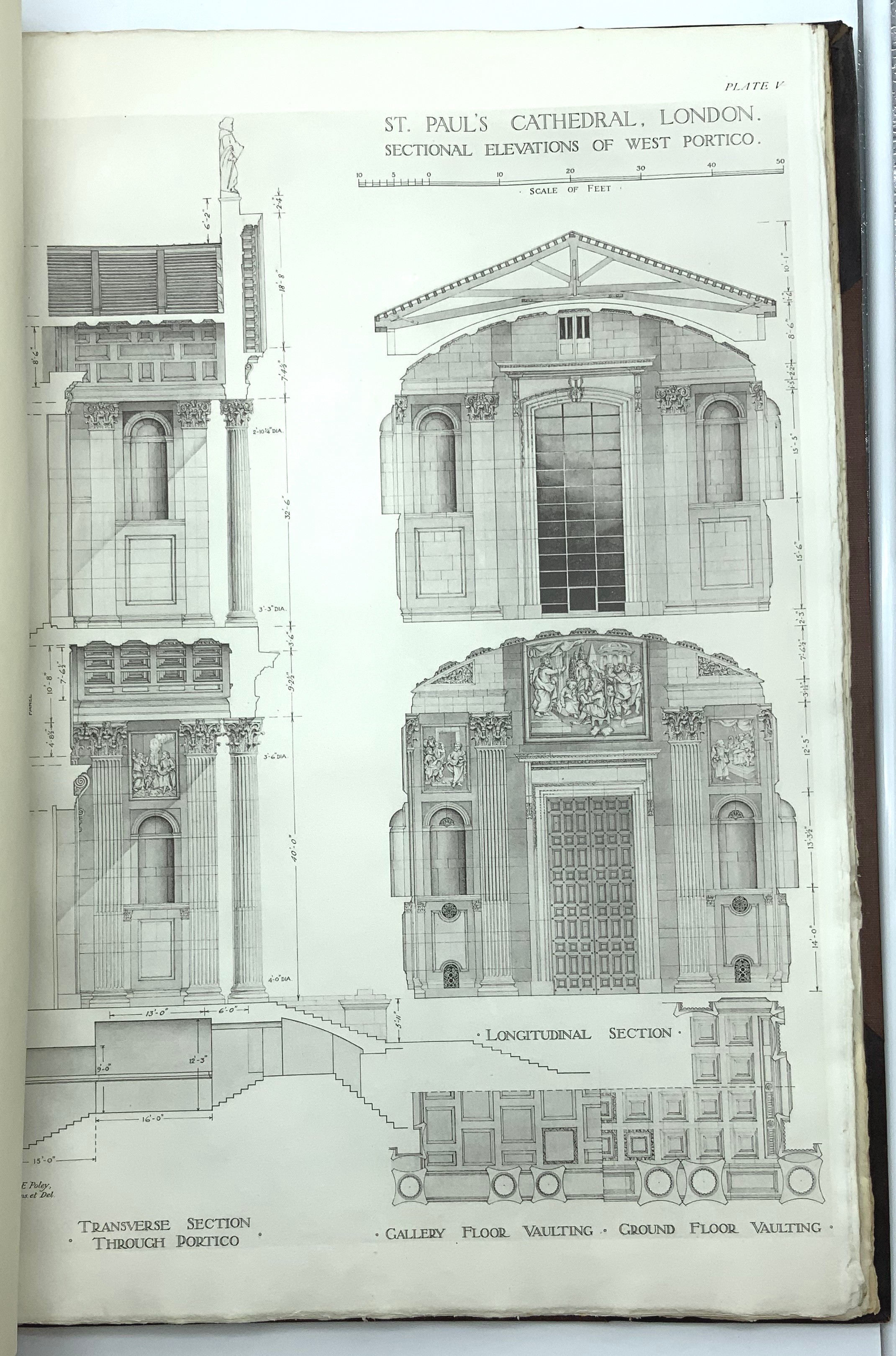 ST. PAUL'S CATHEDRAL, LONDON, MEASURED, DRAWN & DESCRIBED BY ARTHUR F. E. POLEY 1932 - Image 4 of 8