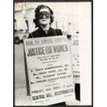 VINTAGE EARLY PRESS PHOTOGRAPH OF THE EQUAL PAY FOR WOMEN CAMPAIGN 1952