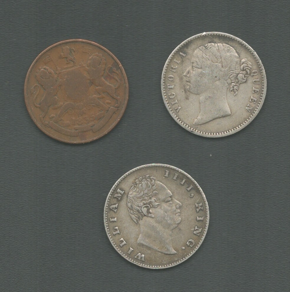 THREE EAST INDIA COMPANY COINS