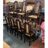 MAHOGANY DINING TABLE & 11 CHAIRS - 1 DAMAGED