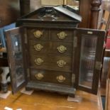 ARTS & CRAFTS GLASS FROSTED CHEST CABINET