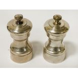 PAIR STERLING SILVER SALT & PEPPER POTS