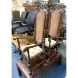 PAIR OF OAK HIGHBACK CHAIRS