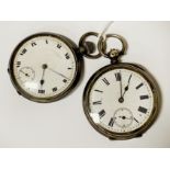TWO SILVER POCKET WATCHES