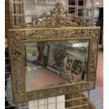 BRASS FRAMED BEVELLED MIRROR