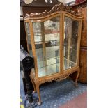 WALNUT DISPLAY CABINET WITH ETCHED GLASS