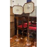 PAIROF TAPESTRY POLE SCREENS - WALNUT