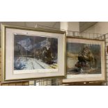 KING GEORGE V PRINT WITH CERTIFICATE BY TERENCE LINEO WITH A SIMPLON - ORIENT - EXPRESS PRINT WITH