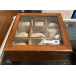 LEATHER WATCH DISPLAY BOX WITH GLASS LID