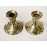 PAIR OF STERLING SILVER CANDLESTICKS - APPROX. 9 CMS (H)