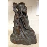 ROSEWOOD CHINESE FIGURE - APPROX 35 CMS