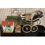 COLLECTION OF VINTAGE TOYS INCL. CHILD'S PRAM, DOLLS HOUSE, TONKA TRUCK ETC