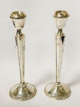 PAIR OF TALL STERLING SILVER CANDLESTICKS - 25 CMS (H) APPROX
