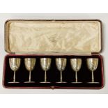 CASED HM SILVER GOLDSMITH & CO SIX GOBLET SET - APPROX 6 ozs