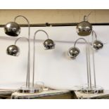 PAIR VINTAGE CHROME 1960'S SPUTNIK TABLE LAMPS - APPROX 65 CMS (H)