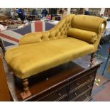 MUSTARD VELVET CHAISE LOUNGE