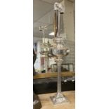 SILVER PLATED CORINTHIAN COLUMN OIL LAMP - APPROX 77 CMS (H)