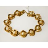 GOLD & PEARL BRACELET - 20 GRAMS WITH PEARLS APPROX