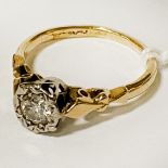 18CT GOLD 0.5CT APPROX DIAMOND RING - SIZE K