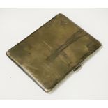 H/M SILVER CIGARETTE CARD CASE - 4 ozs APPROX