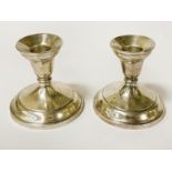 PAIR STERLING SILVER CANDLESTICKS - 9 CMS (H) APPROX