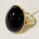 CABACHON AMETHYST RING 12.5 GRAMS APPROX - SIZE O