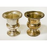 PAIR OF STERLING SILVER GOBLETS - 7 CMS (H)