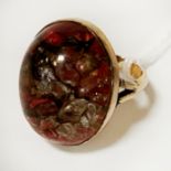 14CT GOLD TESTED GEMSTONE RING - SIZE N APPROX 8.8 GRAMS