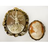 TWO CAMEO BROOCHES