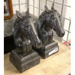 PAIR OF CAST HORSE BOOKENDS - 29 CMS (H) APPROX
