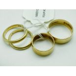 FOUR 9CT GOLD RINGS