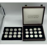 SELECTION OF VARIOUS TWENTY-FOUR QUEEN MOTHER COMMEMORATIVE SILVER COINS & COA