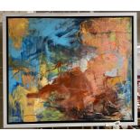 LONDON IRISH LOCAL ARTIST HELEN RYAN ''LOST IN OZ'' ABSTRACT ACRYLIC ON CANVAS - SIGNED & FRAMED