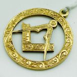 18CT GOLD MASONIC PENDANT